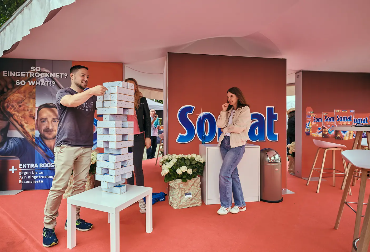 
Am Somat-Stand konnten Besucher:innen ihr Geschick unter Beweis stellen.